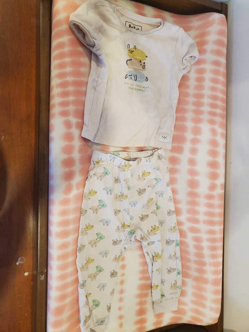 18 Month Light Pink Bunny 2pc Pajama Set